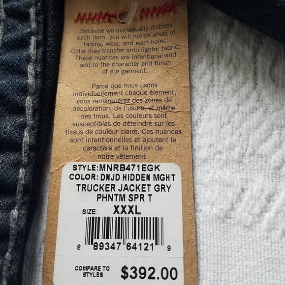 True Religion Trucker Jacket Phantom Super T Size XXXL - Picture 5 of 5
